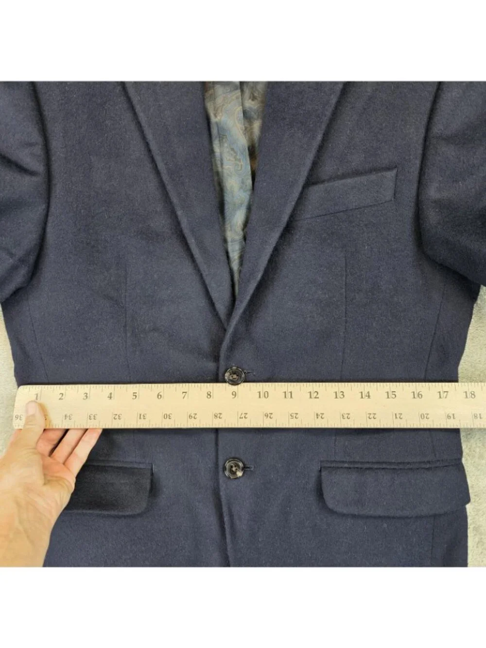Lauren Ralph Lauren Blazer Mens 36S Blue Wool Silk Cashmere Sport Jacket Coat